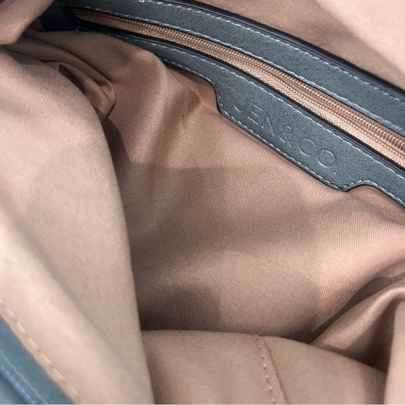 Jen & co, Gray vegan leather Bag with Decorative Stitching and belt style strap - Picture 14 of 16